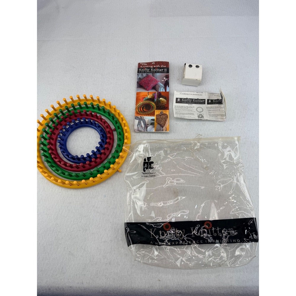 Provo Craft Knifty Knitter II Round Knitting Loom Set 4 Sizes with Instructions